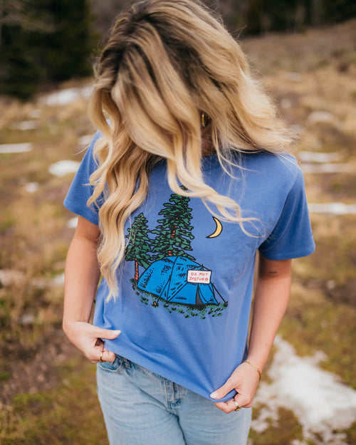 Damen T-Shirt „Campingnacht“ Outdoor Motiv